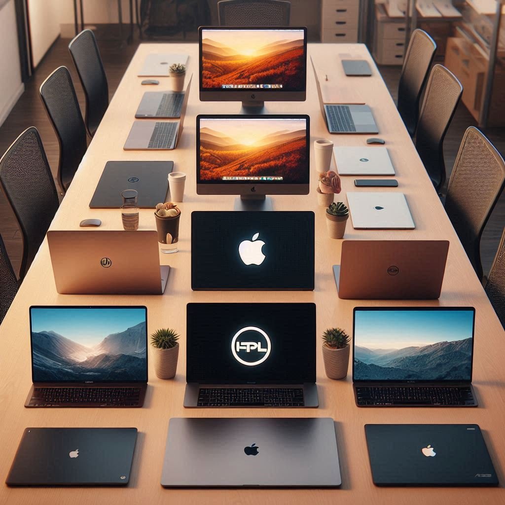 all laptops on a table